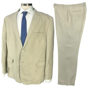 Traje Ralph Lauren LRL Para Hombres Talla 48R Caída 8 Calce Ajustado Lino Beige Verano RECIENTE - Imagen 1 de 23