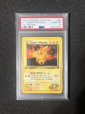 Pokemon PSA 10 1st Edition Gym Challenge Lt. Surge’s Pikachu - Image 1 of 2