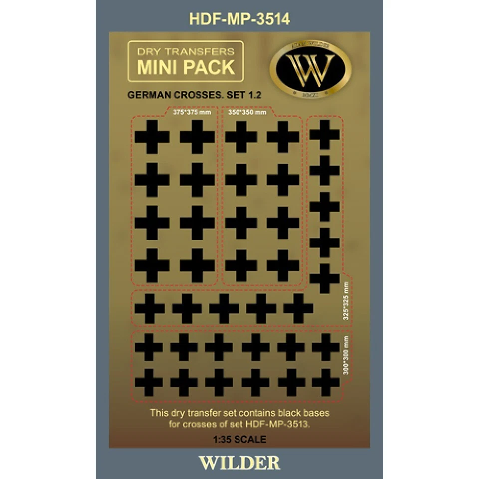 ADAM WILDER TRASFERIBILI GERMAN CROSSES WWII SET. 1.2 1:35 MP3514 - Immagine 1 di 1