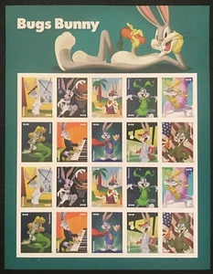2020 Scott #5494-5503, Forever, BUGS BUNNY 80TH - Mint NH - Full Sheet of 20 - Picture 1 of 1