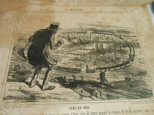 Caricature 1852 - Paris en 1853 se passer d'etre clos de murs chemin de fer - Picture 1 of 1