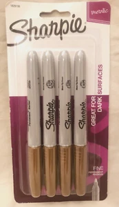 Sharpie Metallic Gold Fine Permanent Marker 4 Pc Set - Picture 1 of 2