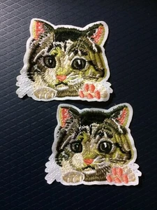 2 Kitten Cat Sew On Patch, 7 cm x 6 cm - Picture 1 of 4