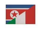 Aufnäher Nord Korea-Italien Fahne Flagge Aufbügler Patch 9 x 6 cm