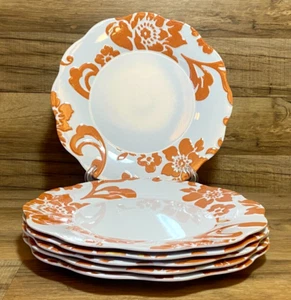 6 PC - BETTER HOMES & GARDENS MELAMINE DINNER PLATES FLORAL CITRUS BLOSSOM - Picture 1 of 3