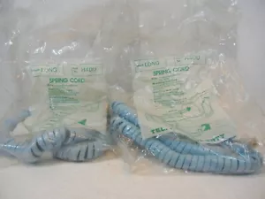 TEL. CO. 2 LONG BLUE MODULAR HANDSET CORDS H4DU @12' LONG - Picture 1 of 4