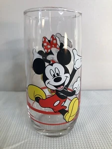 Disney Mickey Mouse Minnie Mouse 14 Oz Juice Glass VGUC Barware Collectible - Picture 1 of 12