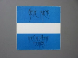 Stevie Nicks satin cloth backstage pass sticker Wildheart Tour '83 Blue & white! - Picture 1 of 1