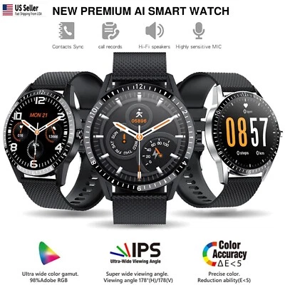 Smartwatch feminino masculino monitor de frequência cardíaca rastreador de sono para iPhone Android - Imagem 1 de 4