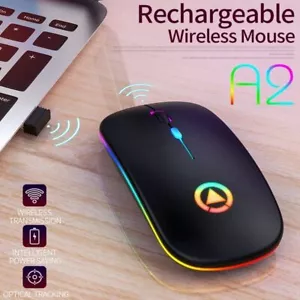 Wiederaufladbare USB Wireless RGB LED Maus für Tablet PC Andoid iPad NEU - Bild 1 von 6