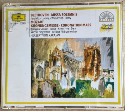 2 CD-Set - Herbert von Karajan - Beethoven-Missa Solemnis/Mozart-Krönungsmesse - Bild 1 von 4
