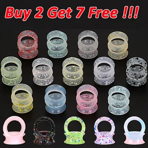 2pcs Silicone Ear Tunnel Plugs Ultra Thin Ear Skin Gauges Double Flared Expander - Picture 1 of 26