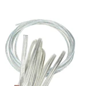 2M 2x0.5mm Transparent Wires 2 Core Electrical Lighting Lamp Flex Flat Cables - Picture 1 of 5