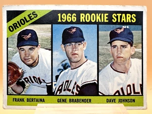 1966 Topps Baseball High #579 Orioles Rookie Stars Bertaina Brabender Johnson SP - Picture 1 of 4