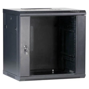 Boîtier mural 19" armoire réseau armoire serveur 12U profondeur 500 mm noir ProfiPatch - Photo 1/12