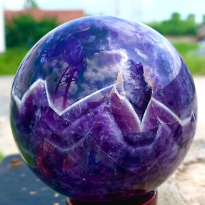 1.98LBRare High Quality Purple Dream Amethyst Quartz Crystal Sphere Healing BalG