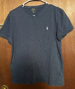 Men's M Ralph Lauren Polo Short Sleeve Crew Neck T Shirt White Logo - Picture 1 of 5