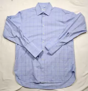 Charles Tyrwhitt Hemd Herren 16,5 34/35 blau kariert French Cuff bügelfrei Baumwolle - Bild 1 von 6