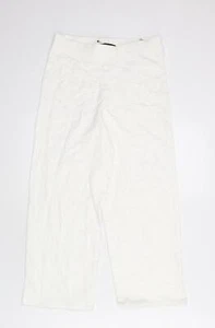 Marks & Spencer Womens White Cotton Blend Capri Trousers Size 8 L23 in - Picture 1 of 10