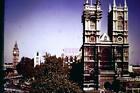 35mm Colour Slide- Westminster Abbey with Buses London  1960's