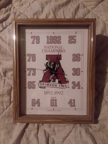 Alabama Crimson Tide 1992 National Champions Wall Clock Cover