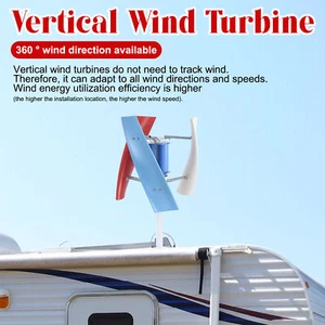 3000W Vertical Axis Wind Turbine Generator 12V Controller Home Windmill Quiet - Picture 1 of 12