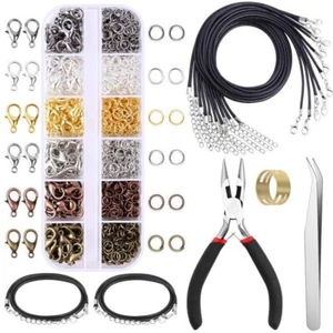 960pcs Jewelry Making Kit Jump Ring Plier Necklace Repair DIY Craft Supplies Set - Picture 1 of 5