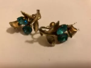 PENDIENTES VINTAGE FLORALES CON PEDRERÍA TORNILLO - Imagen 1 de 3