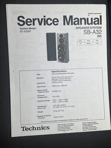 Technics SB-A32 Service Manual Lautsprechersystem Fotokopie - Bild 1 von 3