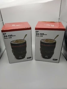 Two EF 24-105mm Camera Lens Thermos Coffee Mug Cup - Picture 1 of 5