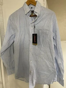 Rafter C Pro Flex 45 Performance Western Shirt Men's Small Blue Geometric Print - Picture 1 of 6