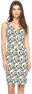 Платье-футляр женское Nicole Miller 243214 без рукавов с v-образным вырезом белое разный размер 12 - Изображение 1 из 4