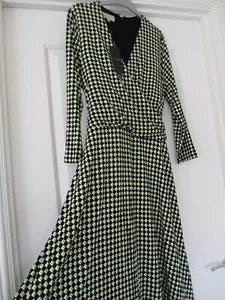 NEW HOBBS Dina Wrap Jersey Dress - Size UK 16 - Navy / Multi - Picture 1 of 5