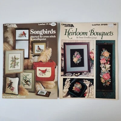 Vintage Songbirds Counted Cross Stitch Patterns Charts Birds Robin Cardinal #171 - Image 1 of 4