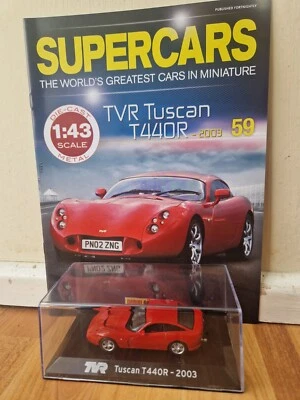1/43 PANINI Supercars Collezione - 2003 Tvr Tuscan T440R Auto #59 + Mag - Immagine 1 di 3