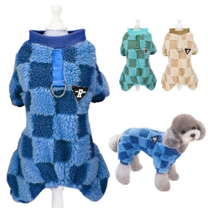 Warm Soft Fleece Dog Pajamas Winter Pet Puppy Clothes Vest for Small Medium Dogs - Picture 1 of 17