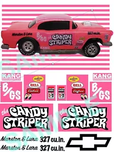 1:64 GASSER 55 CHEVY SERIES #3 DECALCOMANIE SCIVOLOSE PER RUOTE CALDE CANDY - Foto 1 di 3