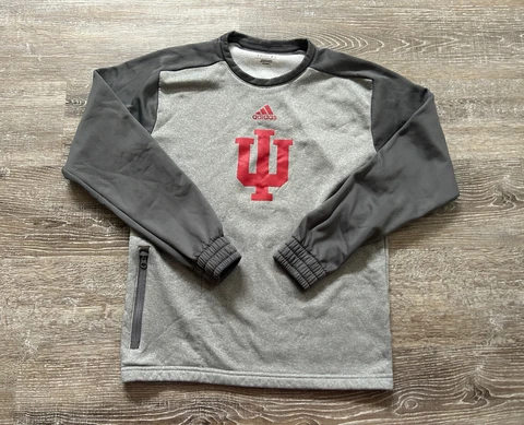 Adidas 2022 IU Indiana Hoosiers CrewNeck Warmup Sweatshirt Basketball Small Mens Cover