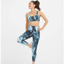 NWT SPANX Booty Boost® Active Marbled 7/8 Leggings MARBLED BLUE/BLACK
