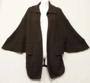 Cabi Cape Strickjacke Pullover Damen XS/S braun Strick vorne offen weite Ärmel Taschen - Bild 1 von 8