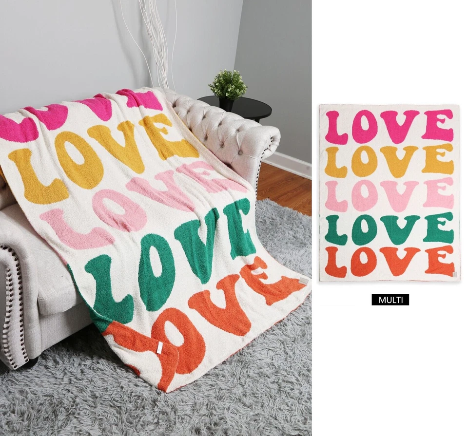 ComfyLuxe Multi-Colored Love Pattern Throw Blanket - Image 1 of 1