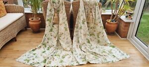 VINTAGE PAIR SANDERSON COUNTRY TRAIL LINED CURTAINS 72" DROP BY 46" WIDTH 