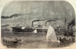 Buque de vapor de la Marina de los Estados Unidos de la Guerra Civil que sale de la expedición al sur de Boston - Imagen 1 de 1