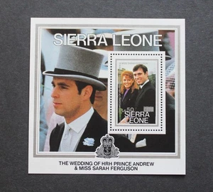 SIERRA LEONE - 1986 SCARCE SURCHARGED ANDREW WEDDING 50e S/SHEET UNUSED MNH RR - Picture 1 of 2