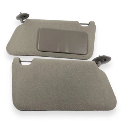 2000-2005 Pontiac Grand Am Driver & Passenger Side Sun Visor Pair Gray Cloth - Image 1 of 4