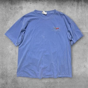 Vintage 90s Corvette Embroidered T Shirt Mens XL Made in USA Faded - Picture 1 of 4