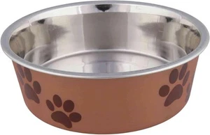 Stainless steel dog bowl/food bowl, with plastic coating, 12 cm diameter, - Picture 1 of 3