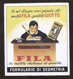 Brochure matite FILA e pastelli Giotto - Formulario di Geometria - 1960 ca. - Foto 1 di 2