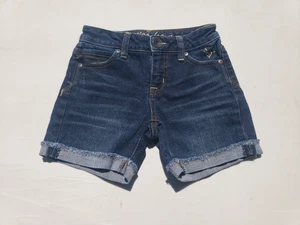 Justice Girls Shorts Size 8 Blue Denim Cuffed - Picture 1 of 4