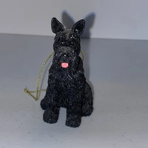 Adorno de Navidad Scottie Terrier negro fundido en arena vintage - Imagen 1 de 6